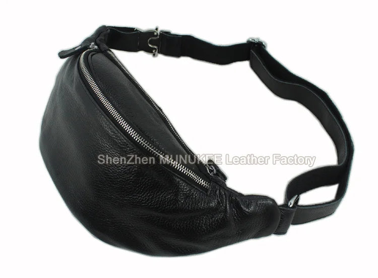 Fashion Genuine Leather waist bag for men
