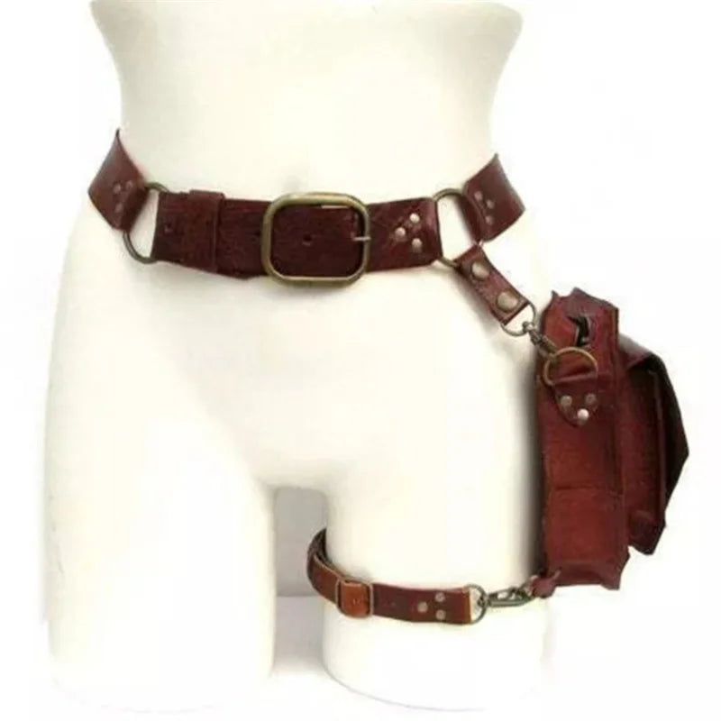 Punk Retro PU Waist Bag Casual Small